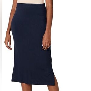 Sundry Stretchy Navy Pencil Skirt